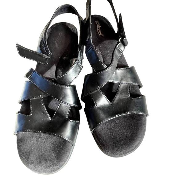 Mushrooms Sandals Black Size 8.5 Hook N Loop strap open toe memory foam - Picture 1 of 7